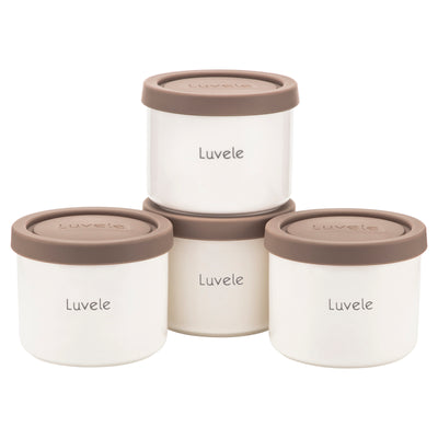 Luvele vasetti in ceramica per yogurt 4 x 400 ml | Compatibile con la yogurtiera Pure