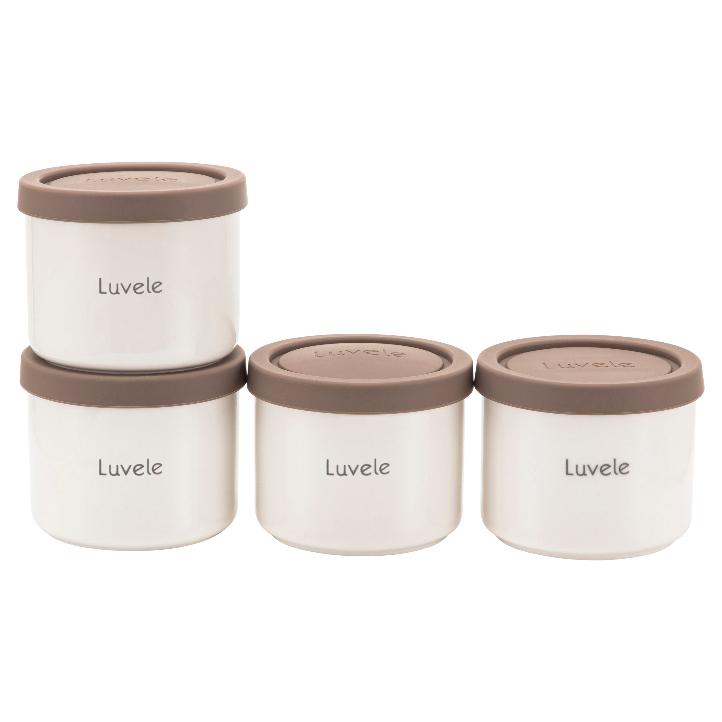 Luvele vasetti in ceramica per yogurt 4 x 400 ml | Compatibile con la  yogurtiera Pure